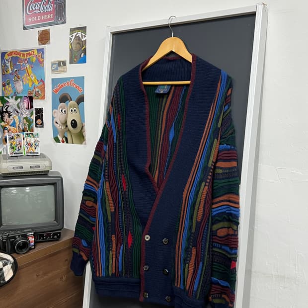 Limnos 오스트렐리아 빈티지 쿠지 스타일 꽈배기 니트 가디건