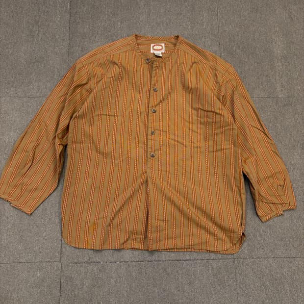 70s Banana Republic 에스닉 노카라 하프버튼 셔츠 공용