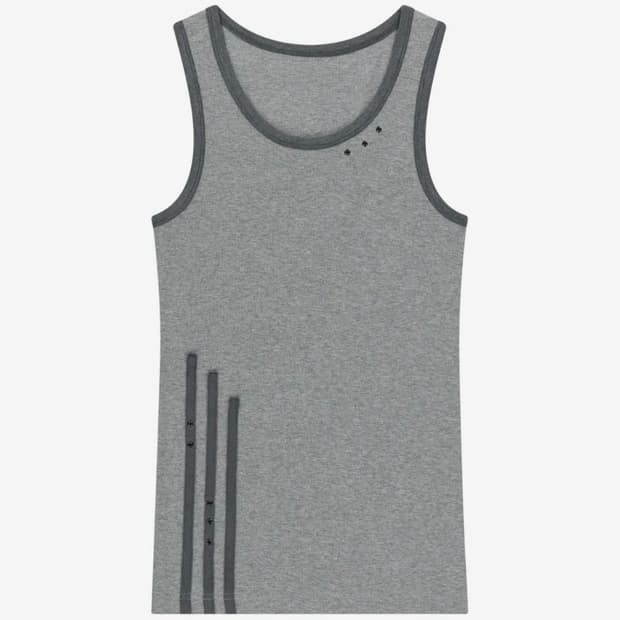 3-Lined Eyelet Sleeveless (Gray)