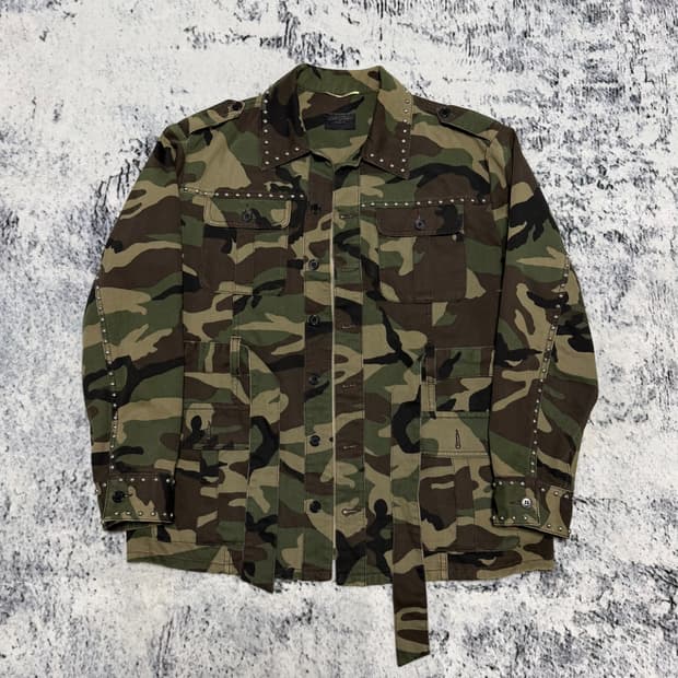 (국문탭) 생로랑 15fw 밀리터리 스터드 카모자켓 L