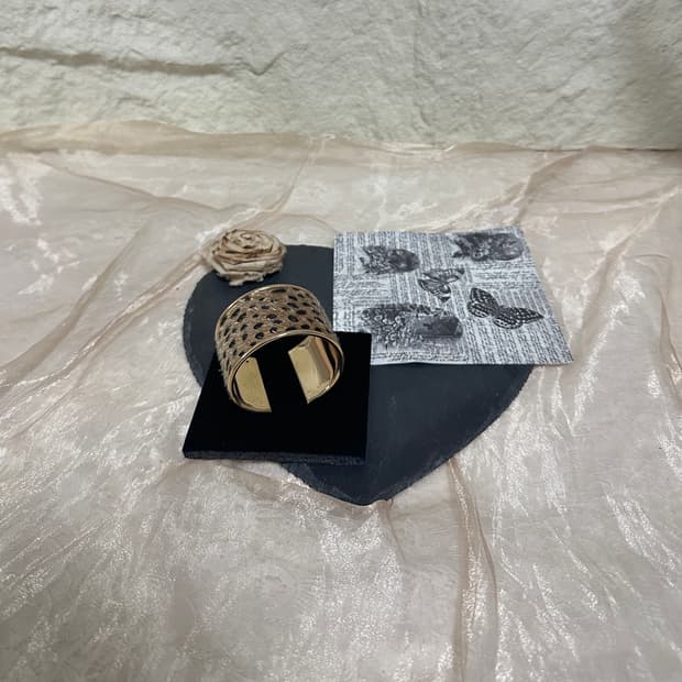 빈티지 말털 레오바드 오픈 팔찌