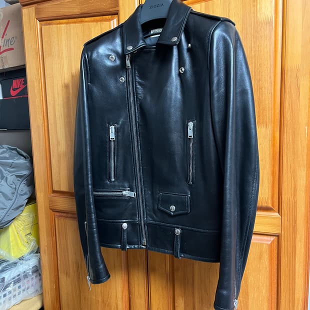 생로랑 13fw L01 에디시즌 램스킨 라이더 자켓