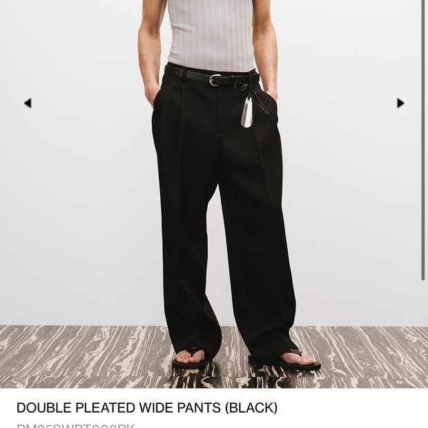 L) 렉토 더블 플리츠 와이드 팬츠