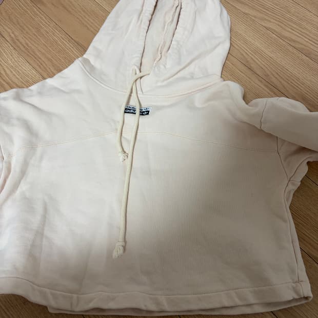 아디다스 크롭 후드 후디