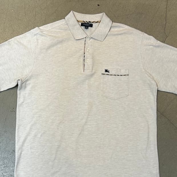 M 버버리 오트필 카라 반팔 티셔츠