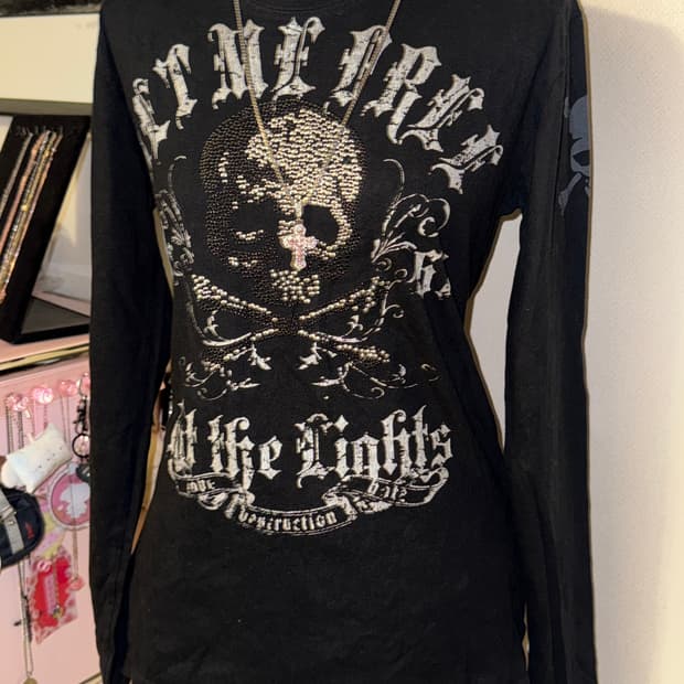 빈티지 펑크 롱슬리브 해골 ED HARDY