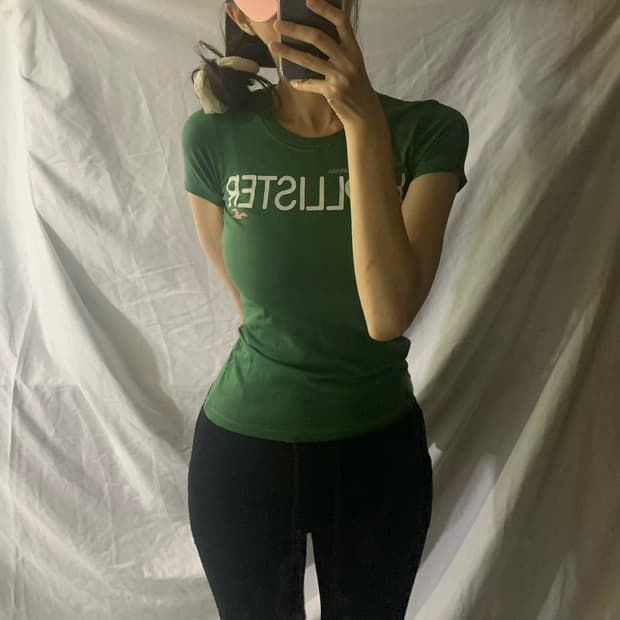 홀리스터 반팔티, S,그린,딱붙