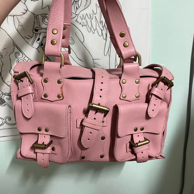 멀버리 뮤트 핑크 레더 숄더백 