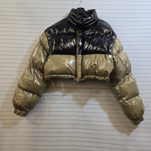 투톤 크롭 패딩