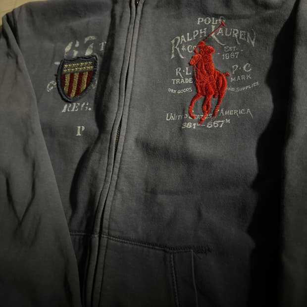 (초 희귀)(정품)폴로 랄프로렌 빅포니 성조기 후드집업