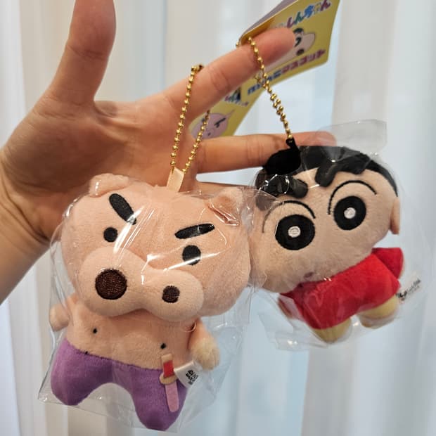 정품 짱구 부리부리 납작 마스코트인형키링