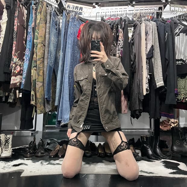 Y2K 카키 자켓
