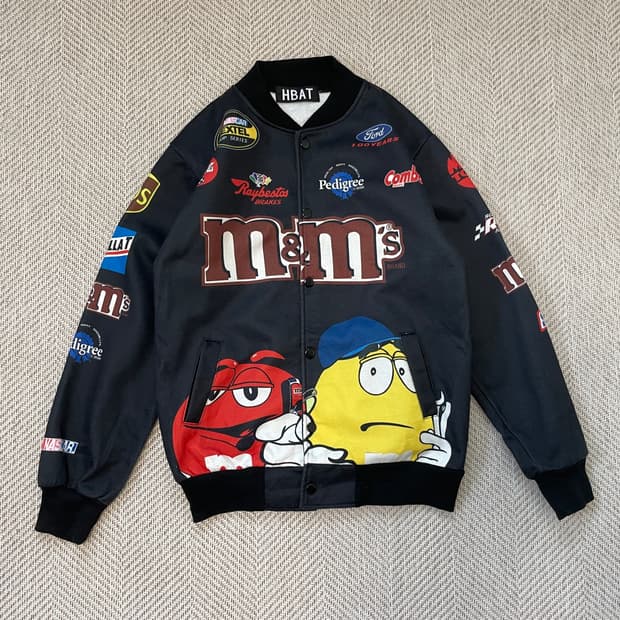 빈티지 M&M 나스카 레이싱 그래픽 자켓