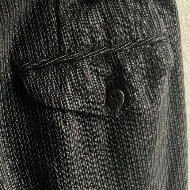 80s 일본  블랙 스트라이프 테일러 슬랙스