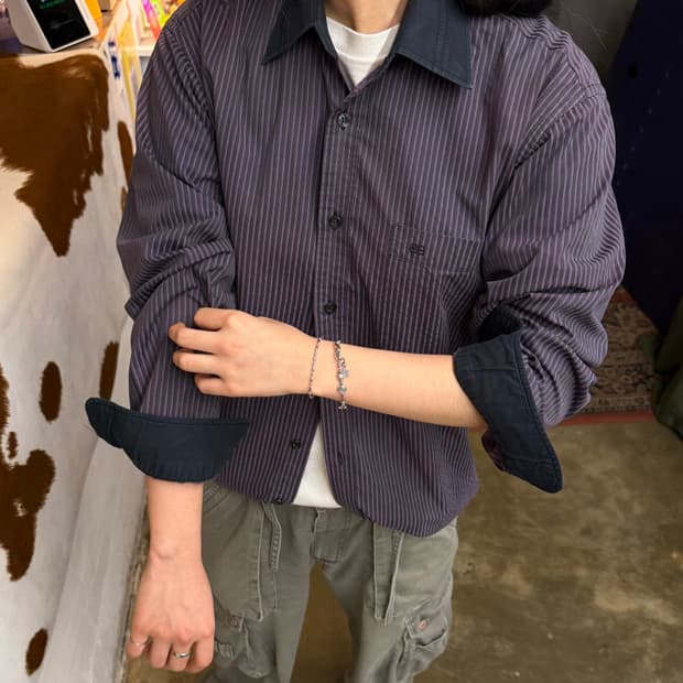 발렌시아가 아카이브 스트라이프 셔츠 (L)