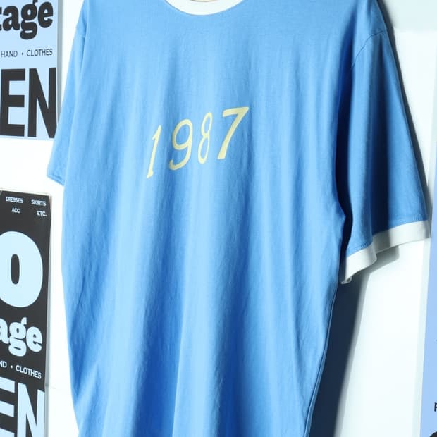 (M-L) 엠엠엘지 반팔 티셔츠 링거 블루 Y2K 하늘-7AF7