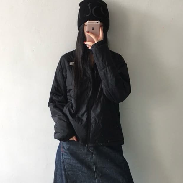 노스페이스 자수 경량패딩