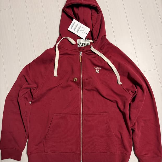 세터 SATUR 로렌 스몰 로고 후드 집업 버건디 (105사이즈)