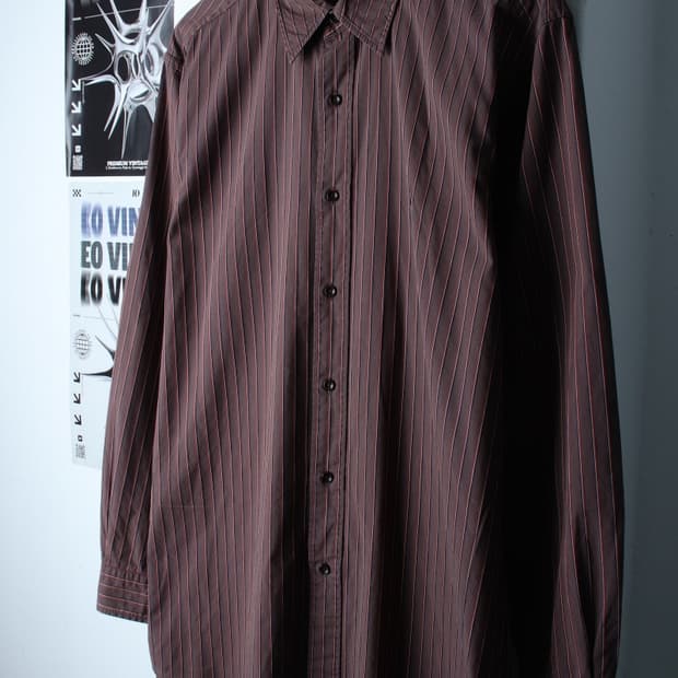 (XL-2XL) 빈폴 셔츠 남방 빅사이즈 스트라이프 브라운-H30667