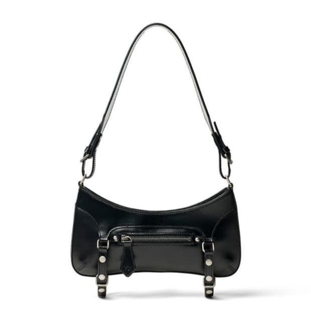 Open Yy Garter Belt Leather Bag Black