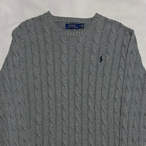 S 폴로랄프로렌 그레이 케이블 니트