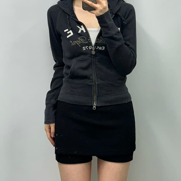 나이키 00s 블랙 니트 후드집업