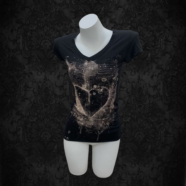 Y2k a short-sleeved T shirt (미세구멍)