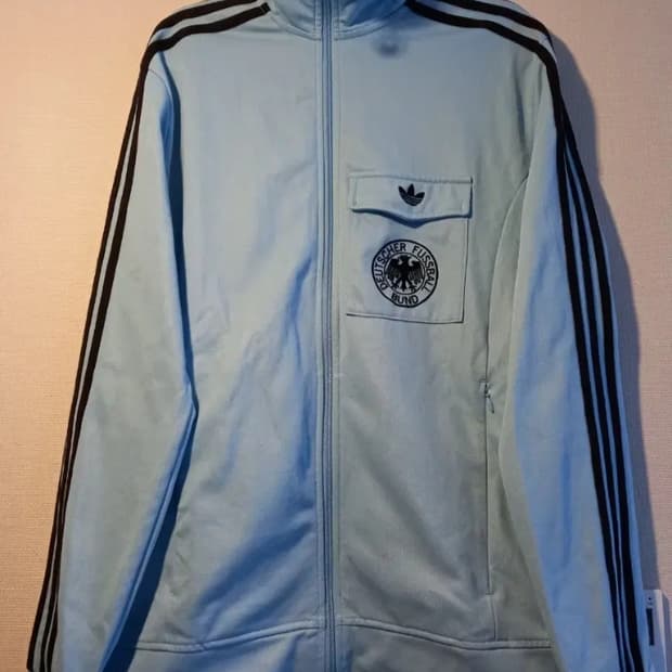 아디다스  독일 하검 스카이블루 블랙 트랙탑 저지 져지집업 95/M