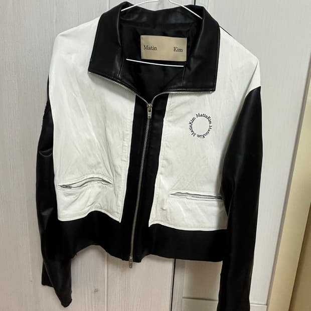 마뗑킴 콤비네이션 레더 자켓