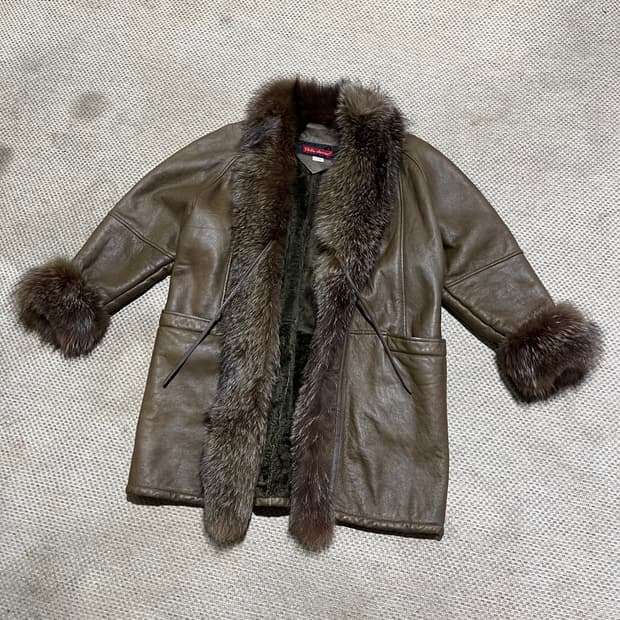 90s vintage 빈티지 양가죽 폭스퍼 토스카나 무스탕