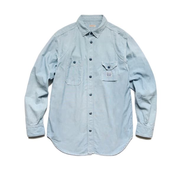 Kapital 캐피탈 샴브레이 데미지드 워크 셔츠