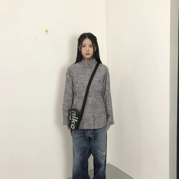 Eddie Bauer Grey Pattern Shirt Jacket