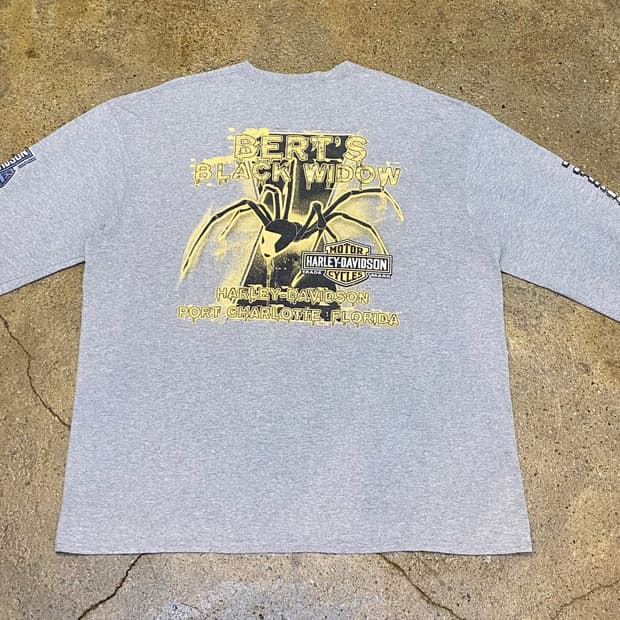 00s 미국 빈티지 할리데이비슨 블랙위도우 롱슬리브 긴팔티