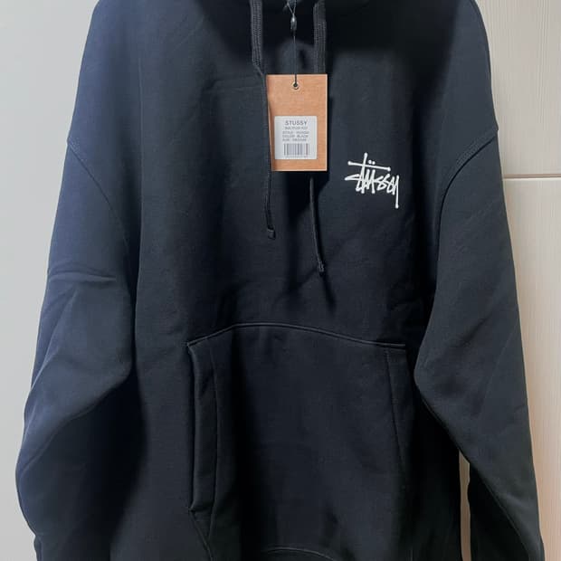 스투시 기모후드 블랙 새상품