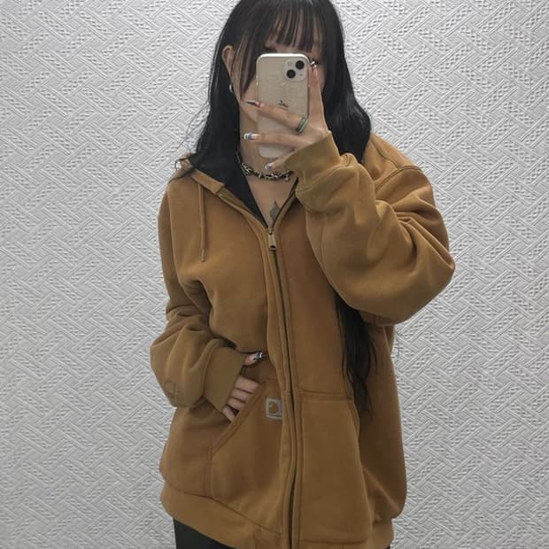 칼하트 올드스쿨 캐주얼 써멀 후드집업 L C07684