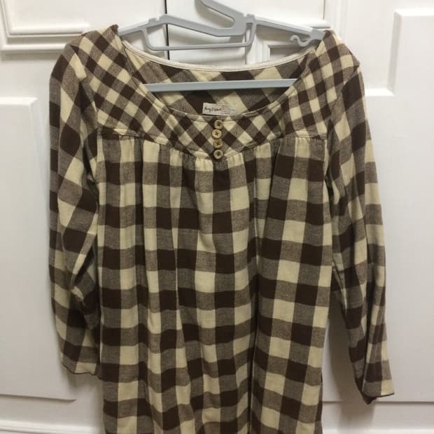 일본 빈티지 모리걸 체크 상의