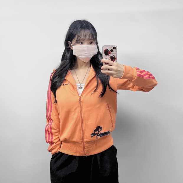 아디다스 생트로페 후드집업 트랙탑 져지 오렌지