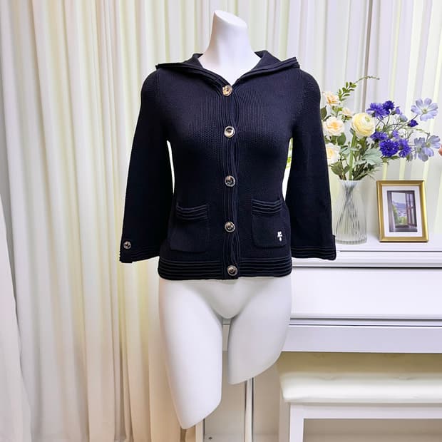 꾸레쥬 코튼 후드 가디건