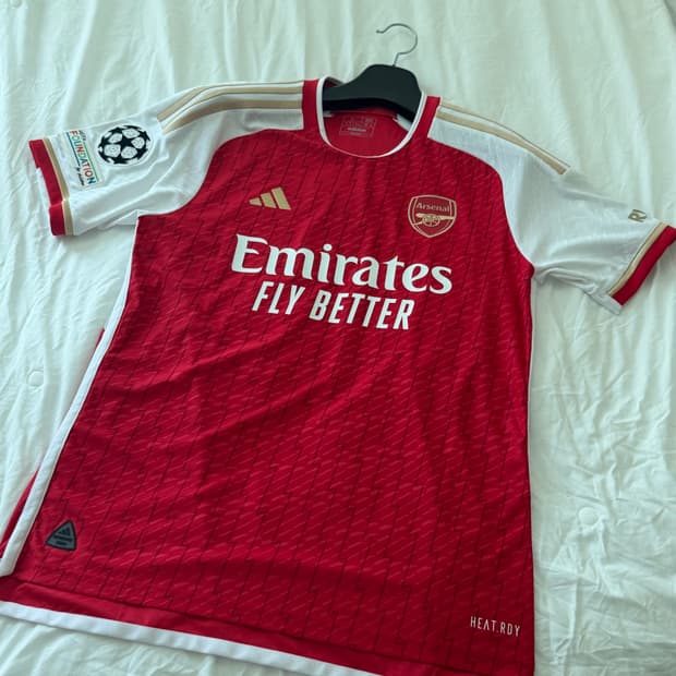 [ 해외 L ] 아스날 23/24 홈 어센틱 챔스마킹,라이스마킹