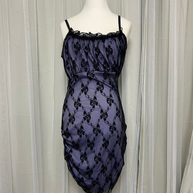 오네갸루 고스펑크 섹시 란제리 레이스 망사 슬립