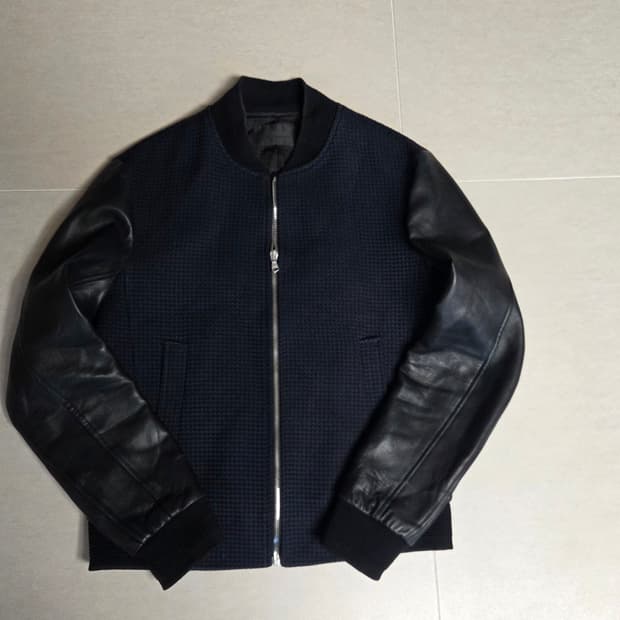 타임 옴므 가죽 블루종 점퍼