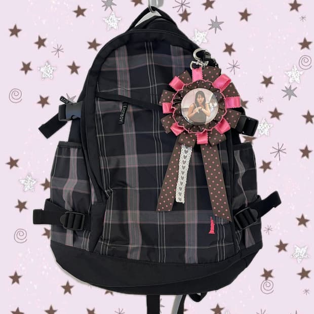 ✔️블랙핑크 체크패턴 백팩 🫶🏻