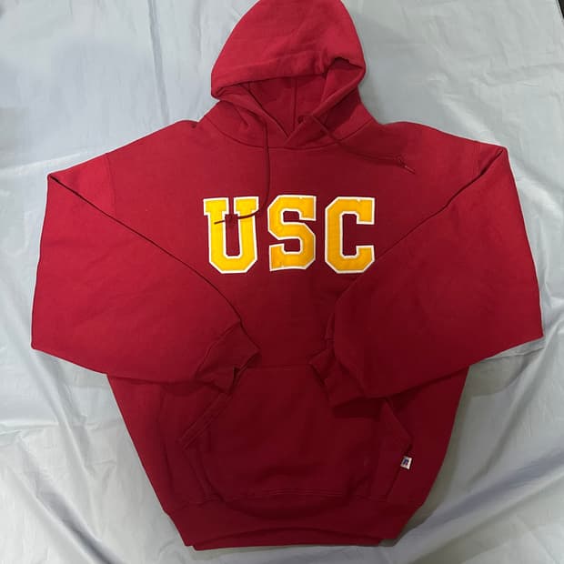 90s 러셀 후드티 버건디 빈티지 Russell