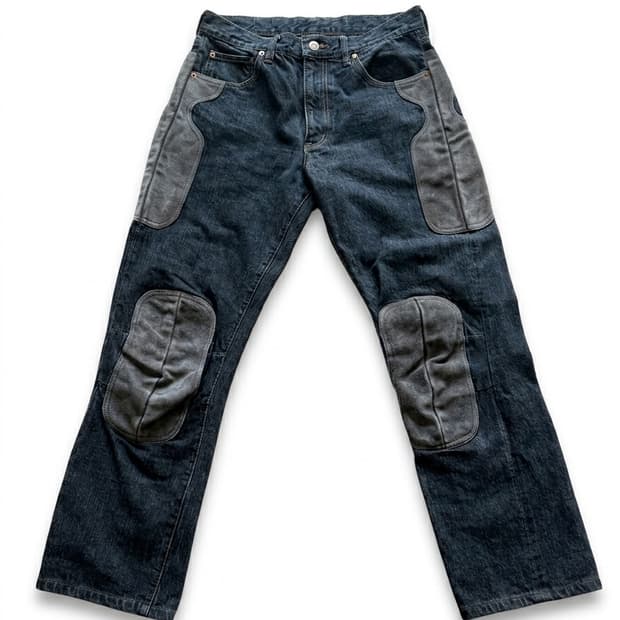 AD2001 꼼데가르송 옴므 옴므 스웨이드 패치 데님