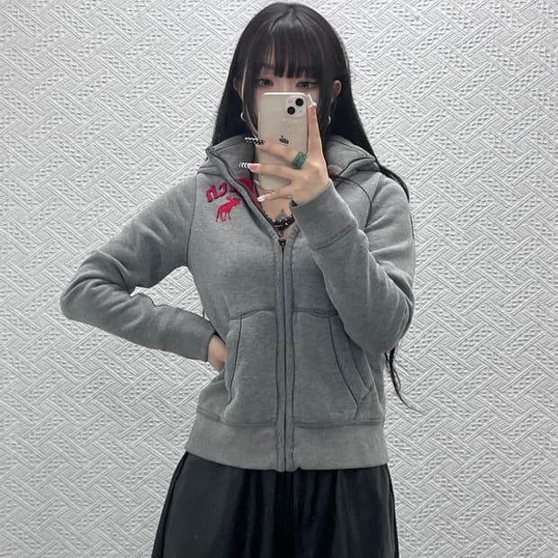 아베크롬비 희귀 Y2K 00's 레트로 대장핏 후드집업 XL C10311