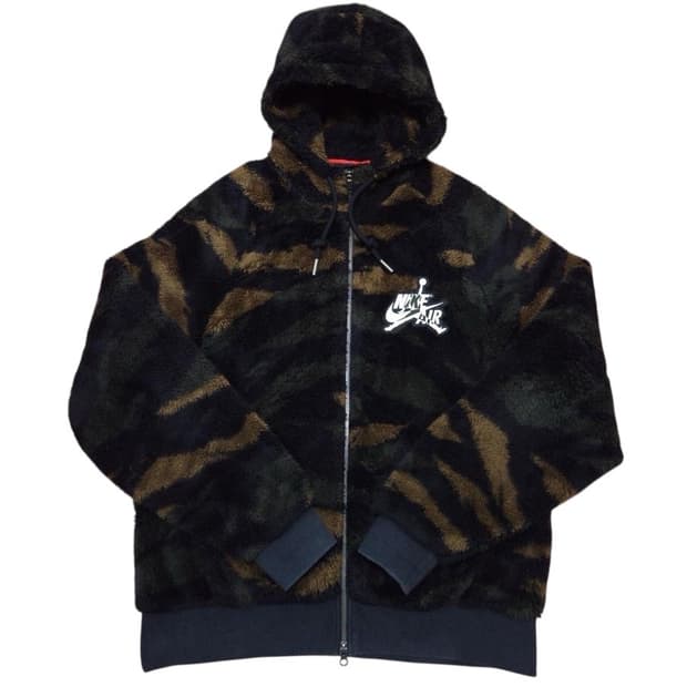 바배) 나이키 조던 셰르파 플리스 후드 카모 자켓