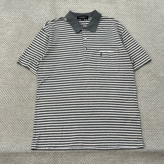 입생로랑 스트라이프 반팔 카라티 r3894