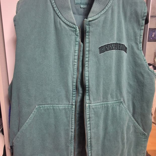 디스이즈네버댓 워시드 그린 베스트 L