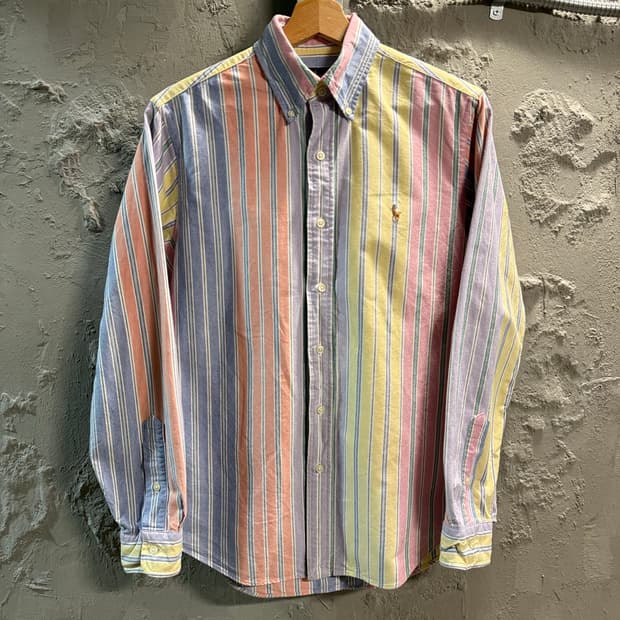 S 폴로 랄프로렌 POLO 클래식핏 멀티 스트라이프 셔츠 파스텔