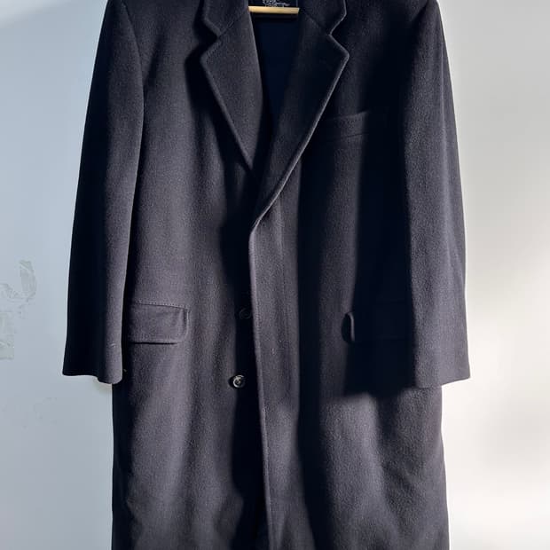 90s 버버리 네이비 울 싱글 코트 (va.58)